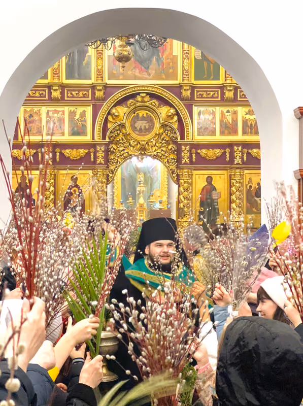 В праздник Входа Господня в Иерусалим прошло Богослужение - фото 3